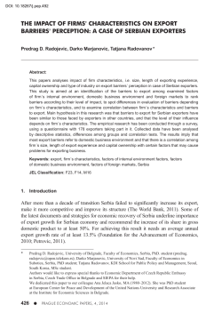 the impact of firms` characteristics on export barriers` perception