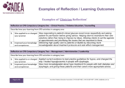 Examples of Reflection / Learning Outcomes