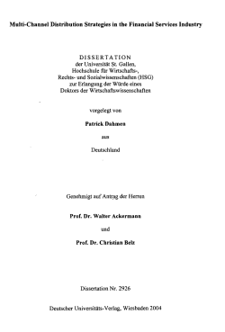 Multi-Channel Distribution Strategies in the Financial Services