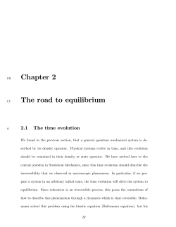Chapter 2 The road to equilibrium