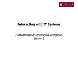 Interaction - Department of Computer Science and Information