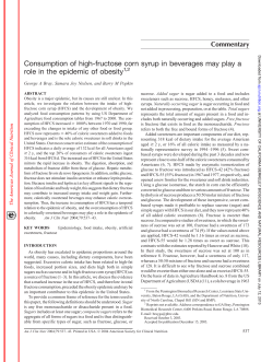 Consumption of high-fructose corn syrup in beverages may play a