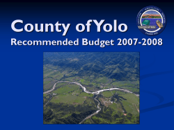 County of Yolo Recommended Budget 2007-2008