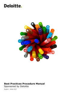 Best Practices Procedure Manual Sponsored by
