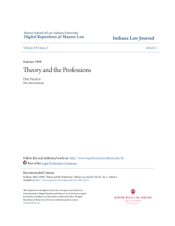 Theory and the Professions - Digital Repository @ Maurer Law