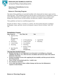 Return to Throwing Program - Boston Shoulder Institute