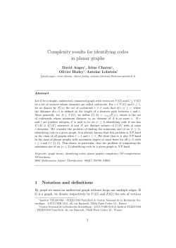 Complexity results for identifying codes in planar