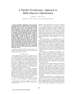 A Parallel Evolutionary Approach to Multi-objective Optimization