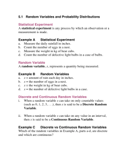 5.1 Random Variables and Probability Distributions