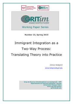 Immigrant Integration as a Two-Way Process: Translating Theory