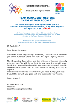 team managers` meeting information booklet - archery