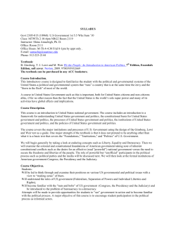 SYLLABUS Govt 2305-015 - Austin Community College