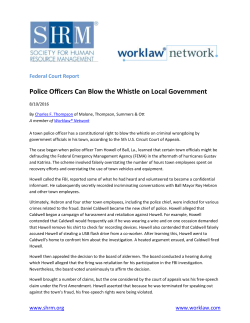 Police Officers Can Blow the Whistle on Local