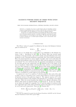 MAXIMUM WIENER INDEX OF TREES WITH GIVEN SEGMENT
