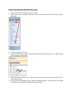 Fixing a test question derived from a pool