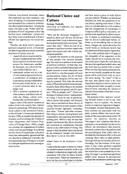 Rational Choice and Culture