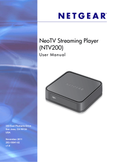 NeoTV Streaming Player (NTV200) User Manual