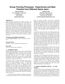 Group Forming Processes - Experiences and Best