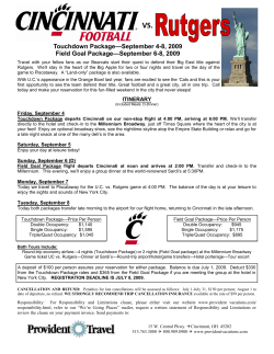 Touchdown Package&mdash;September 4-8, 2009 Field Goal Package