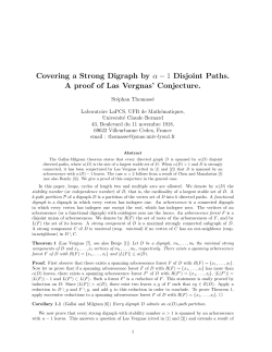 Covering a Strong Digraph by &alpha; &minus; 1 Disjoint Paths. A proof of Las