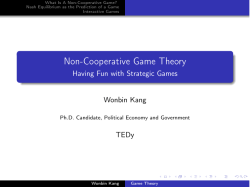 Non-Cooperative Game Theory