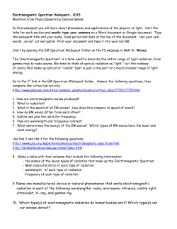 EM Spectrum Webquest Instructions