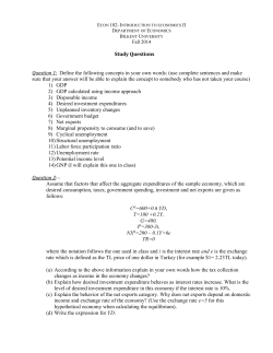 Econ 102- Introductıon to economıcs II Department of Economıcs