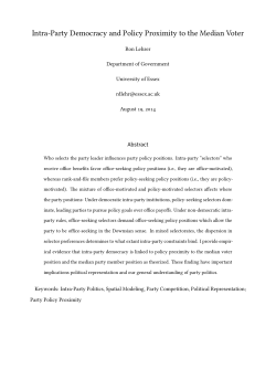 Intra-Party Democracy and Policy Proximity to the Median Voter