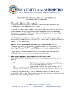 FAQs on the Scholarship and ASF Grant