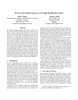 Privacy and Artificial Agents, or, Is Google Reading My Email?