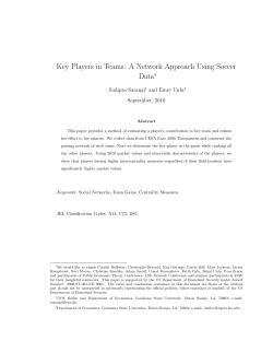 Key Players in Teams: A Network Approach Using Soccer Data
