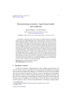Reconstructing economics: Agent based models and complexity
