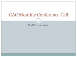 GAC Monthly Conference Call - IEEE-USA