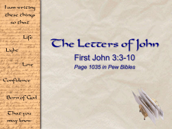 John`s Letters - The Baptist Start Page