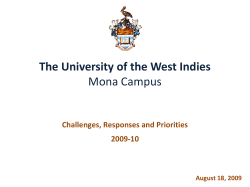 Perspective from Campuses - Mona - The University of the West Indies