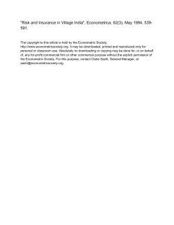 "Risk and Insurance in Village India", Econometrica, 62(3), May