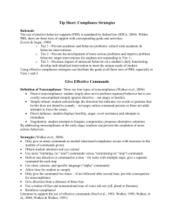 Tip Sheet: Compliance Strategies Give Effective Commands