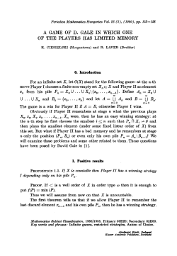 A game of D. Gale in which one of the players has limited memory