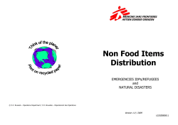 Non Food Items Distribution - Emergency Handbook CMS