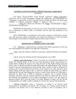 Draft Form Master Allowance/Offset Agt. w/ CSA 1/5/12 (00118925