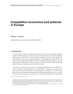 Competition economics and antitrust in Europe
