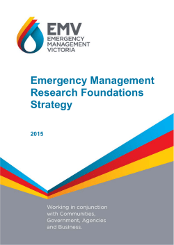 Emergency Management Research Foundations Strategy