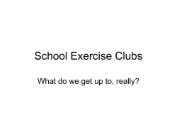 School Exercise Clubs