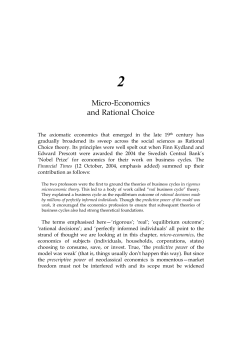 Micro-Economics and Rational Choice