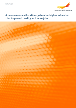 A new resource allocation system for higher education &ndash; for