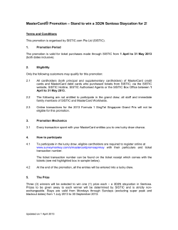 MasterCard&reg; Promotion &ndash; Stand to win a 3D2N Sentosa