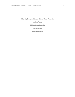 n IS Security Policy Violations: A Rational Choice Perspective