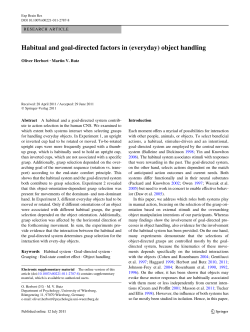 Habitual and goal-directed factors in (everyday) object handling