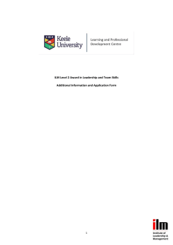 ILM Level 2 Award in Leadership and Team Skills