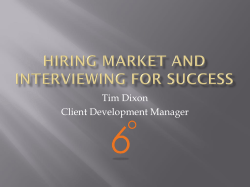 Hiring Market and Interviewing for Success